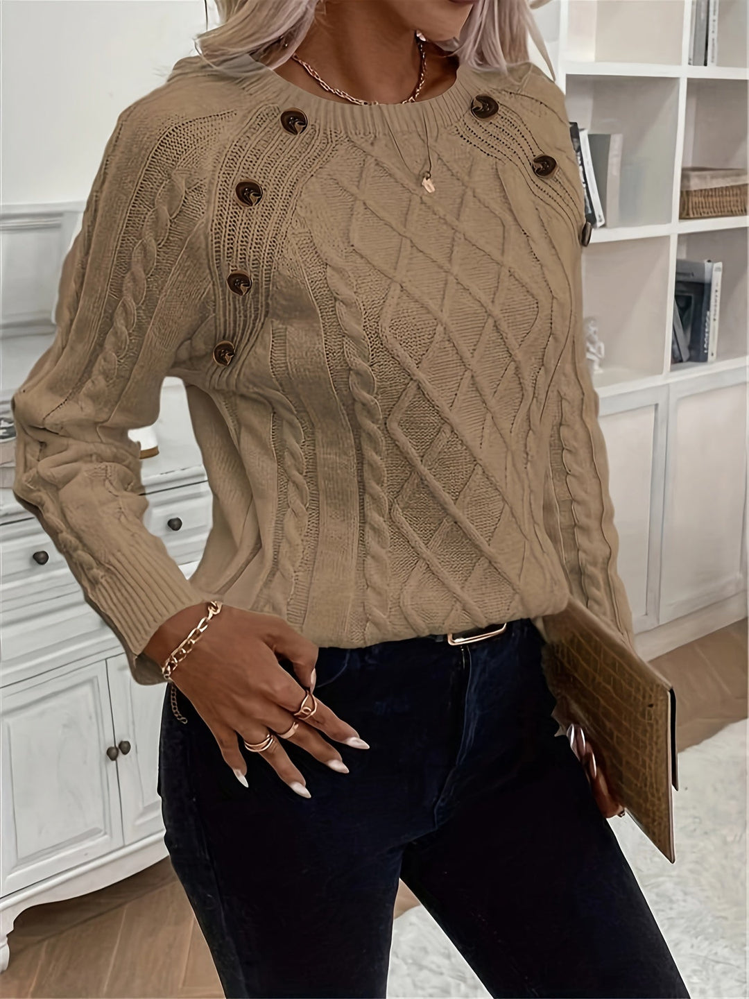 Drune | Kabelstrickpullover Damen