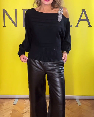 Drune | Langarmpullover mit Schulterfreiem Design
