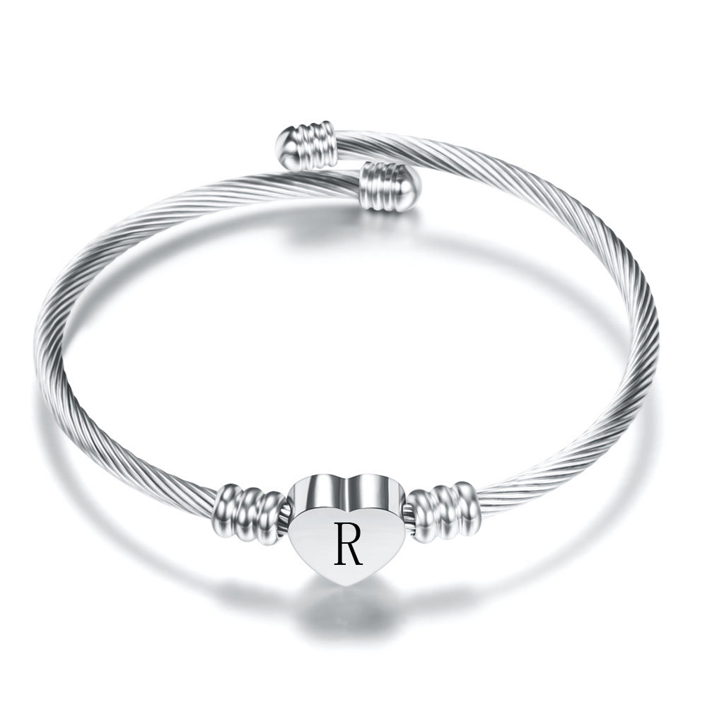 Drune | Buchstaben Edelstahl Armreif