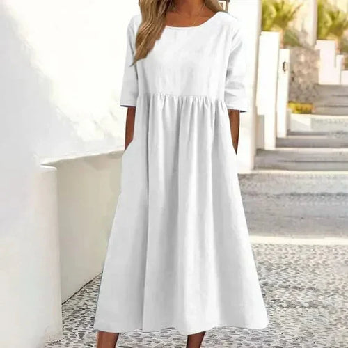Drune | Hochwertiges Baumwoll-Leinen-Kleid