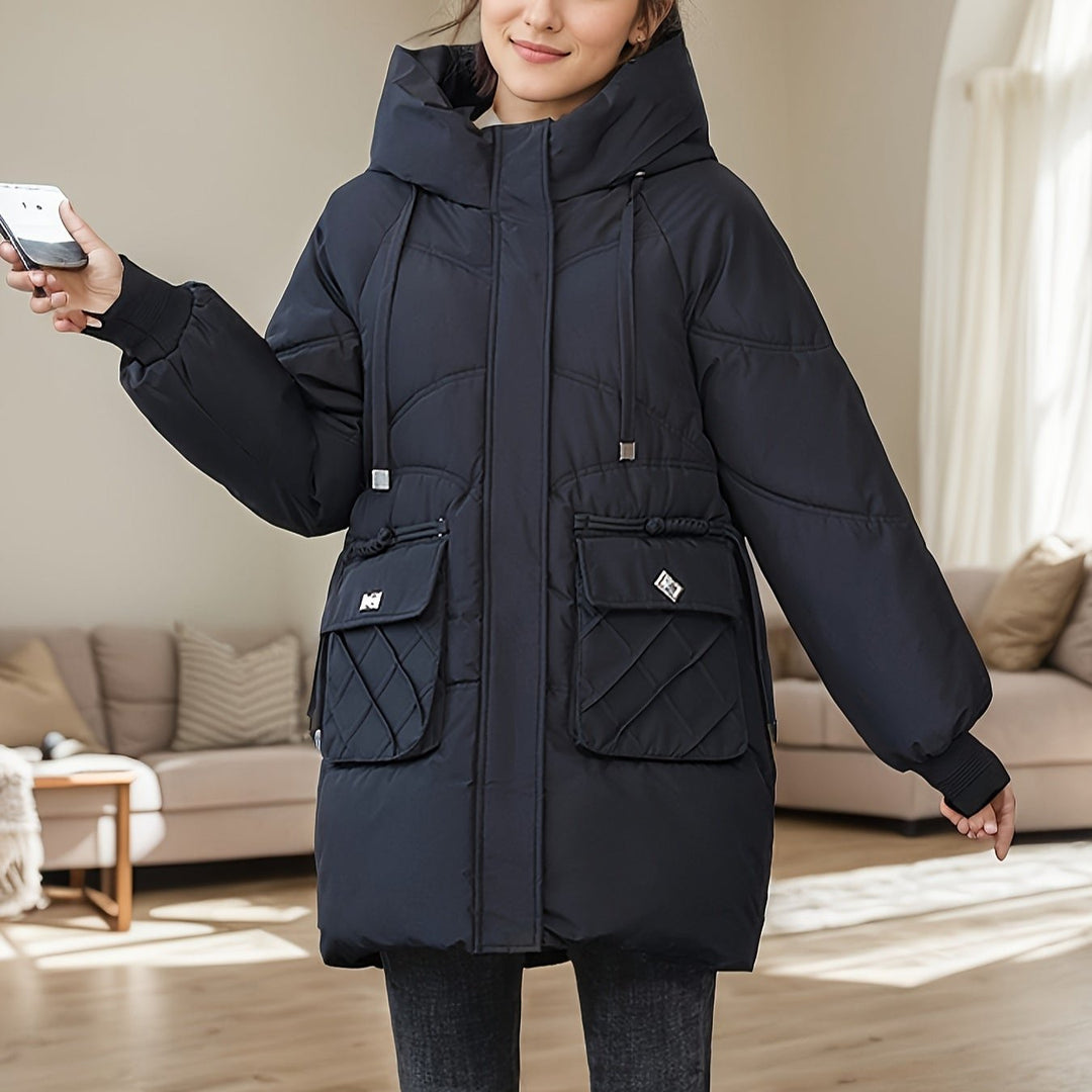 Drune | Stilvolle Winter Casual Lange Pufferjacke Für Frauen