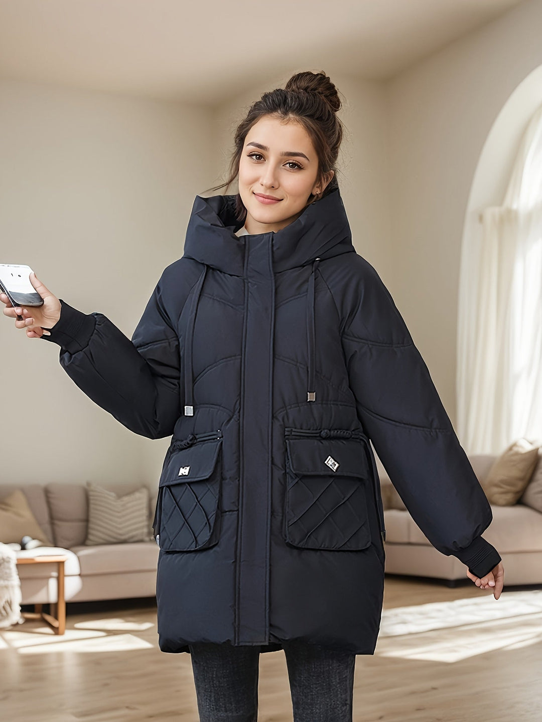 Drune | Modische mittellange Winterjacke für Frauen - Perfekt für Outdoor-Aktivitäten