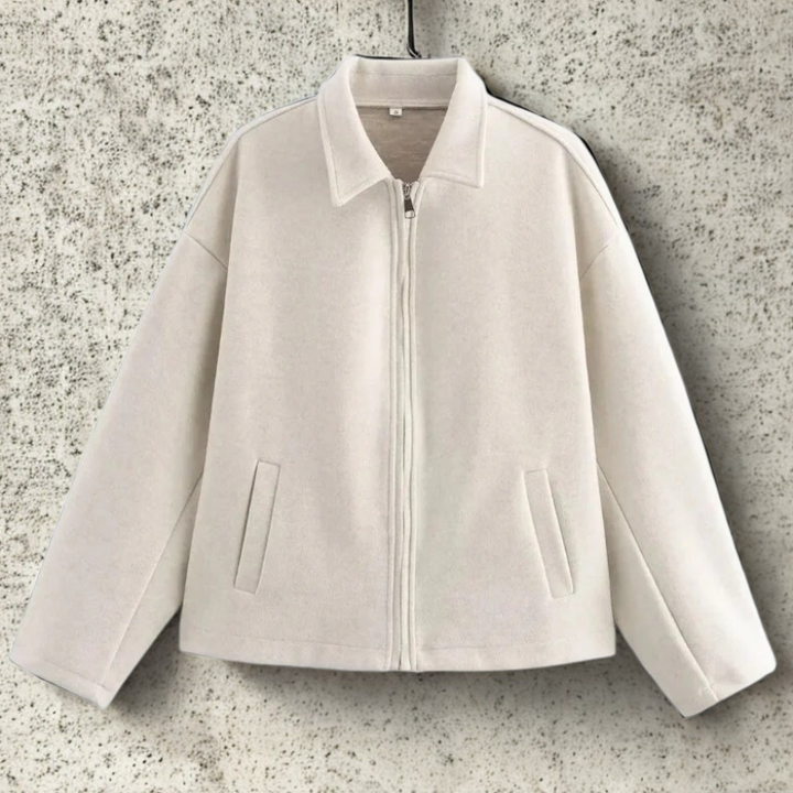 Drune | Fit Damen Kurzjacke mit Spitzem Kragen und Frontreißverschluss