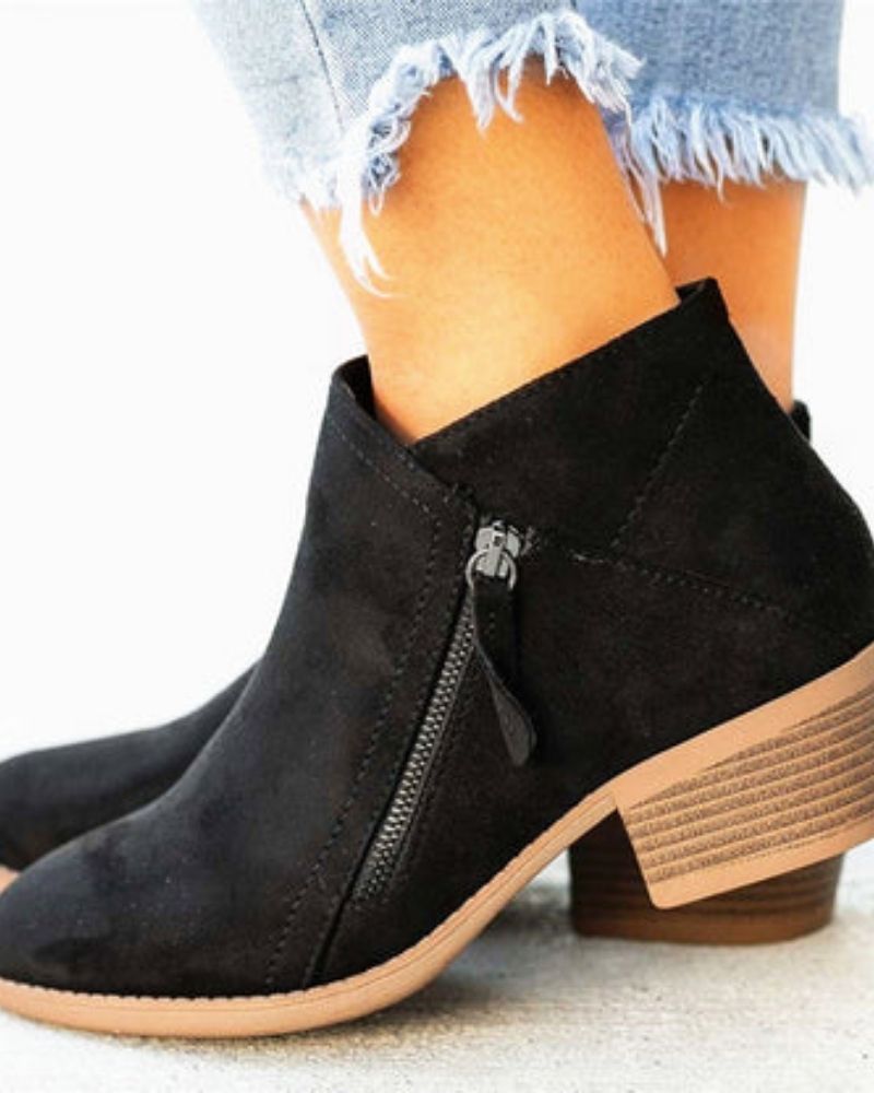Drune | Wildlederstiefel mit Dicken Absätzen