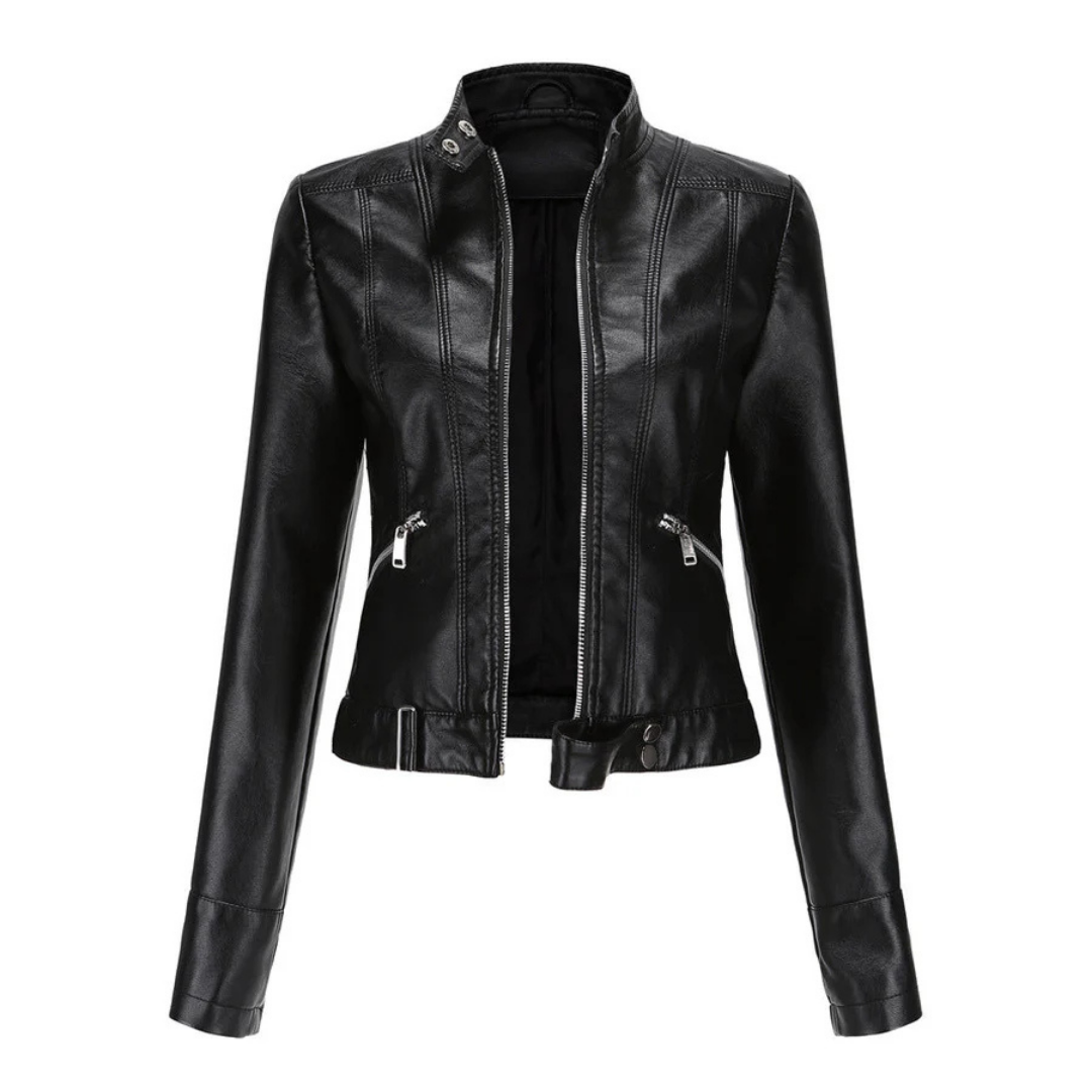 Drune | Reißverschluss Kurze Biker Jacke - Langarm