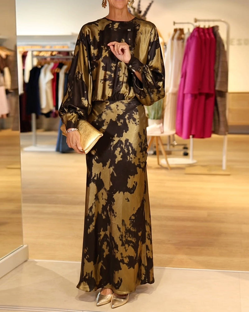 Drune | Bedrucktes Langärmeliges Kleid