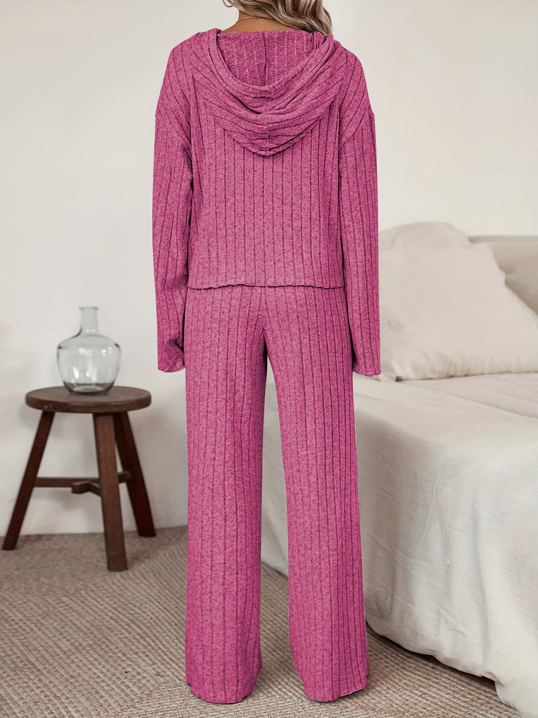 Drune | Damen Freizeit Uni Farbener Kapuzenpullover und