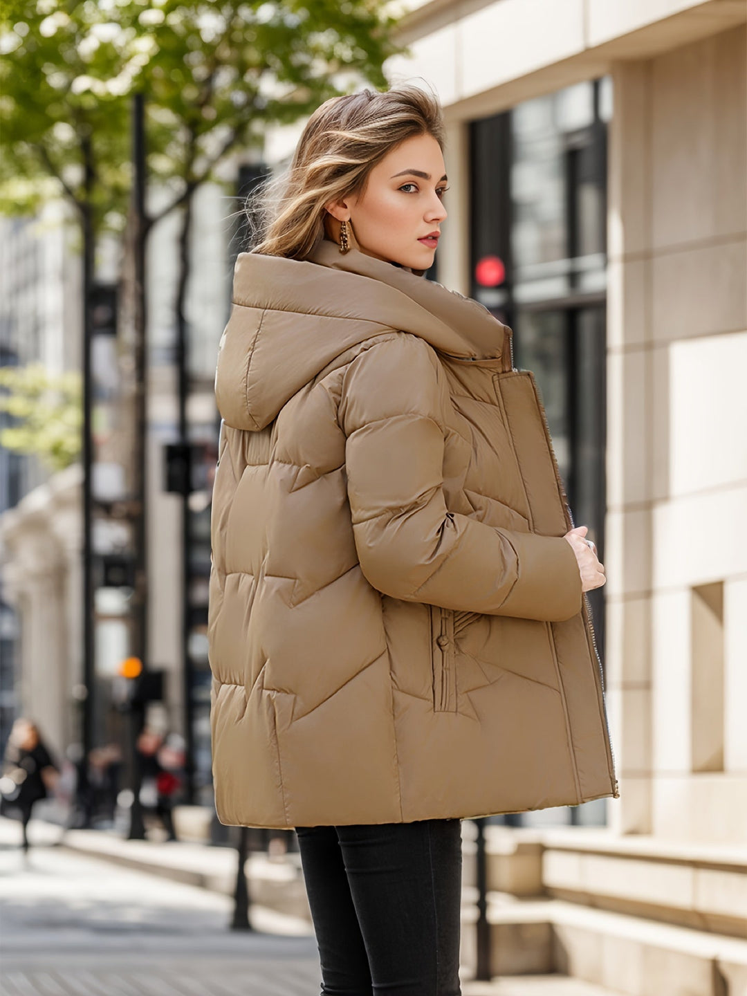Drune | Stylischer dicker warmer Daunenmantel mit Kapuze Ideal für Herbst/Winter