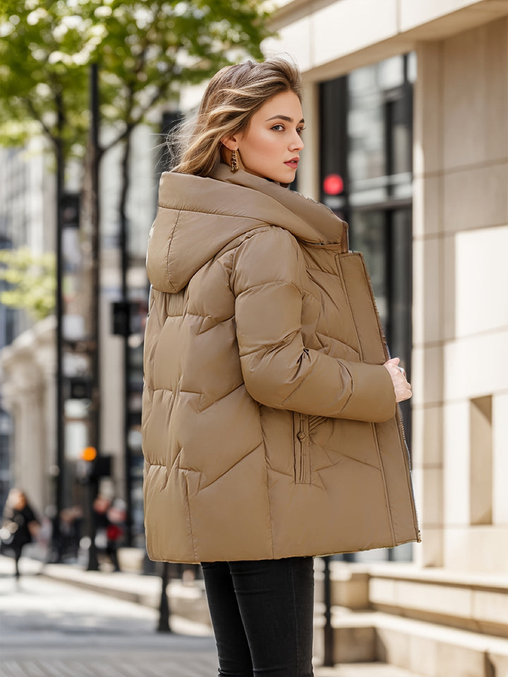 Drune | Stylischer dicker warmer Daunenmantel mit Kapuze Ideal für Herbst/Winter