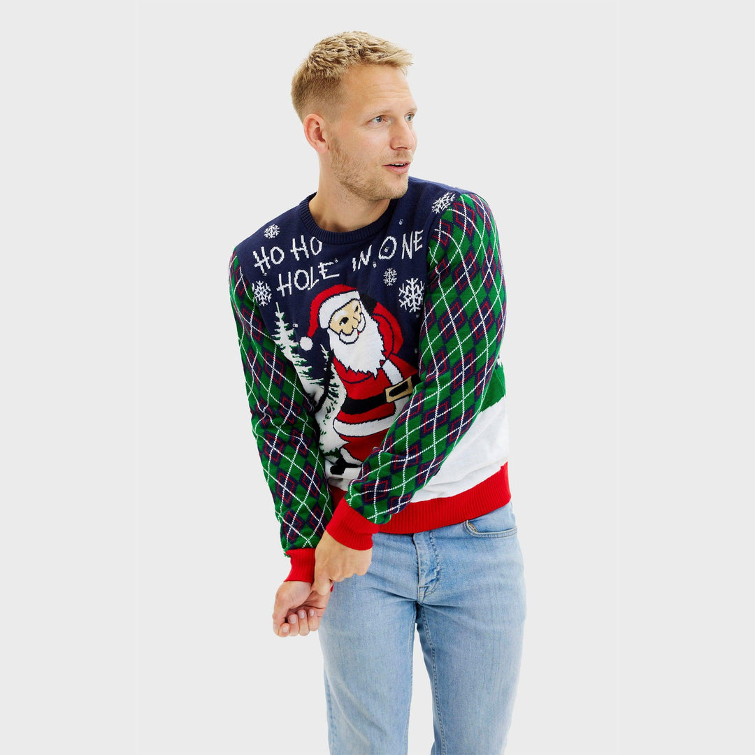 Drune | Ho Ho Hole In One Weihnachts-Pullover - Herren