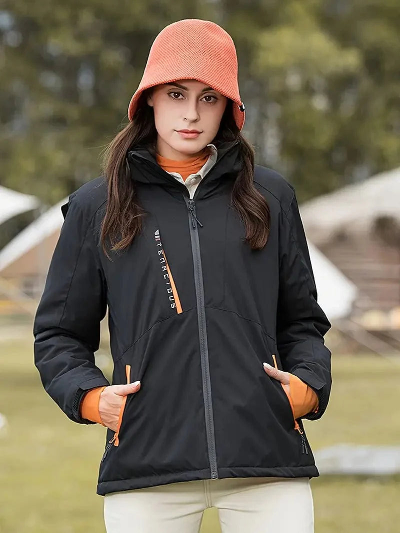 Drune | Kapuzen-Pufferjacke Chic Polyester Ideal für den Winter