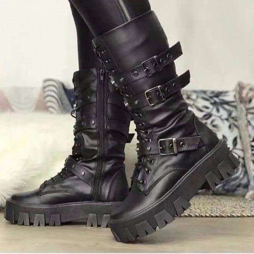 Drune | Damen Punk Stiefel
