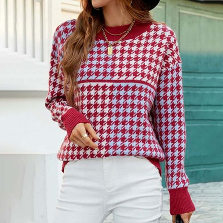 Drune | Geometrischer Strickpullover Mit Trendigem Muster