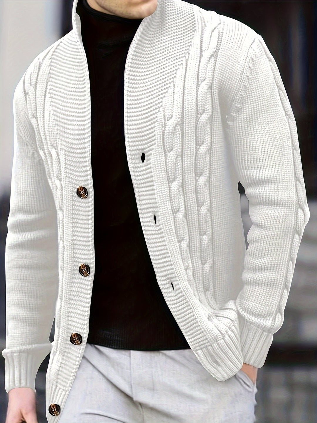 Drune | Zopfstrickjacke mit Knöpfen