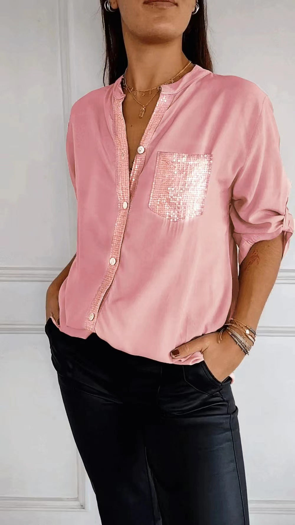 Drune | Glitzerbluse Mit Paillettentasche