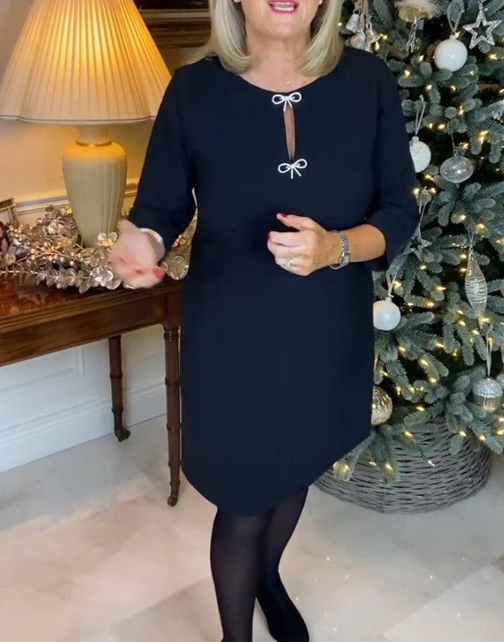 Drune | Schlichtes Einfarbiges Kleid mit Rundhalsausschnitt