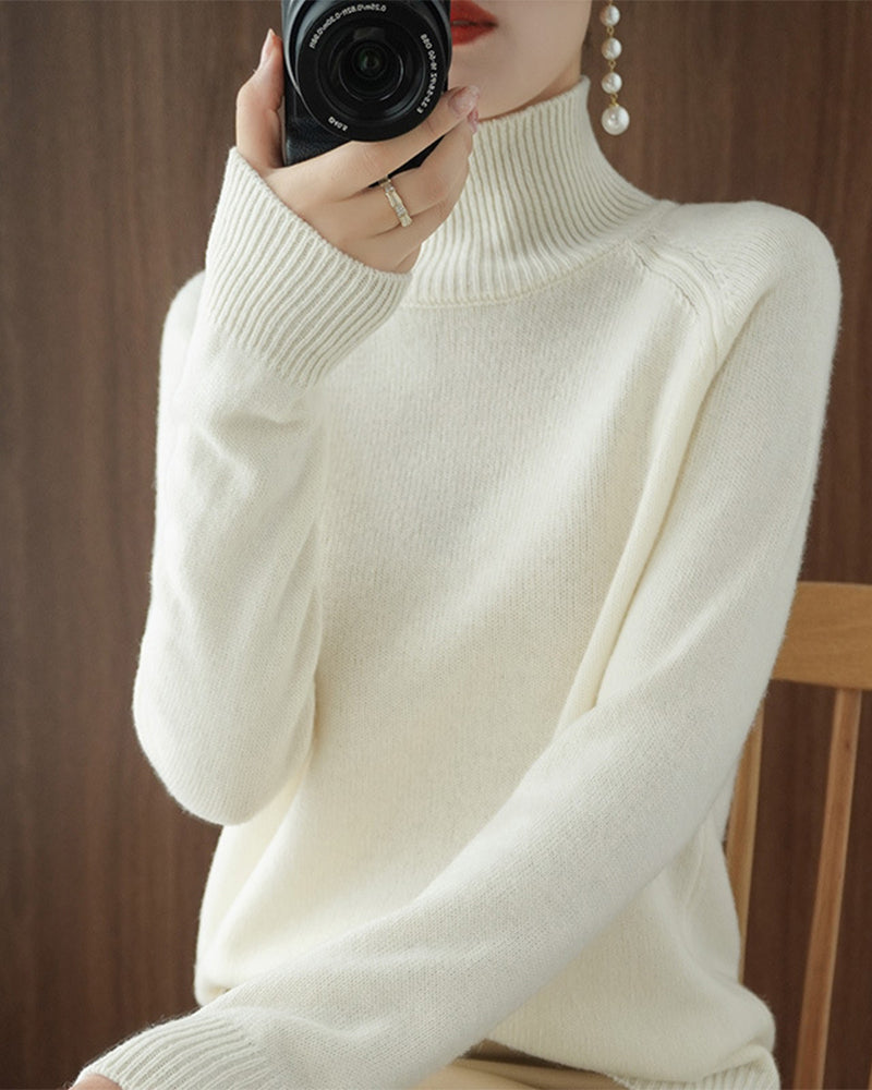 Drune | Einfarbiger Pullover mit Hohem Kragen und Langen Ärmeln