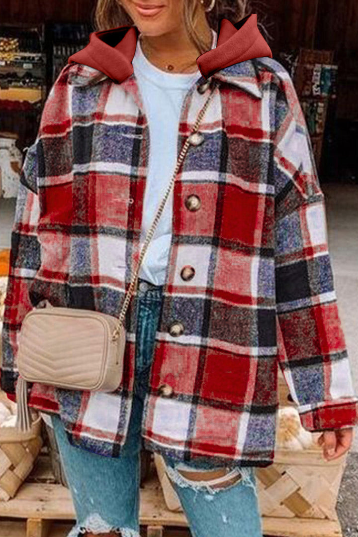 Drune | Gitter Oversized Jacke mit Kapuze Lässiger Komfort Warm und Trendy