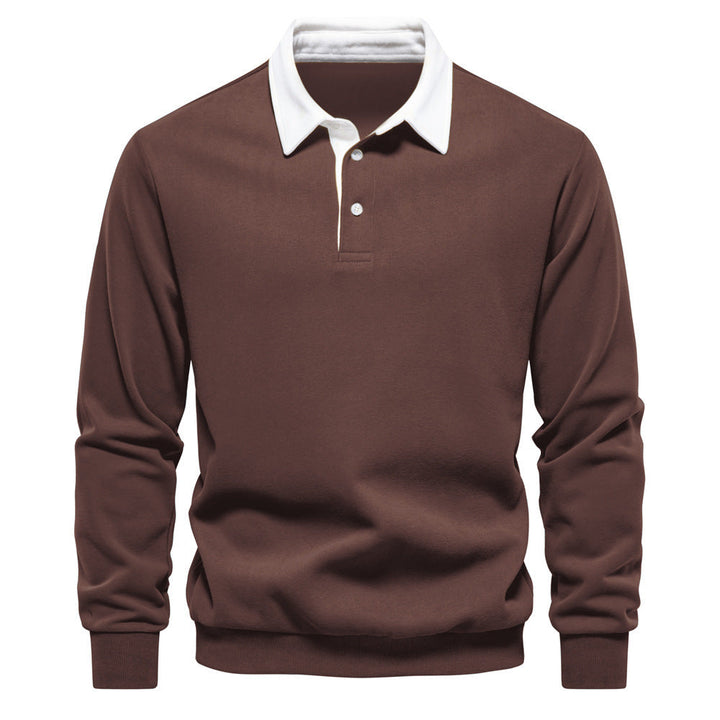Drune | Elegantes Herren Langarm Polo Shirt Mit Klassischem Kragen
