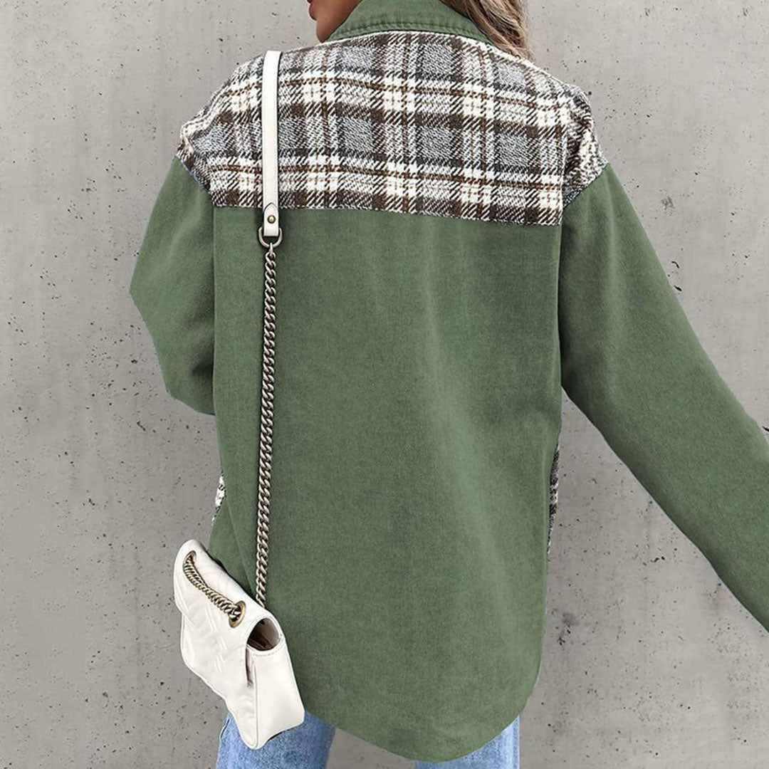 Drune | Damenjacke mit Karomuster und klassischem Kragen