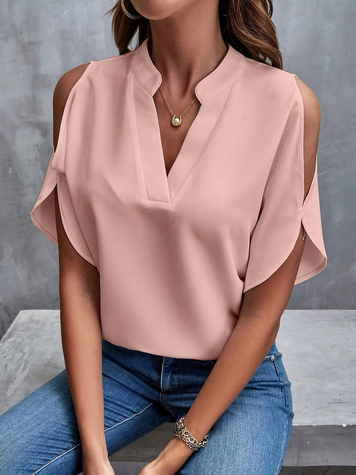 Drune | Bluse mit Notch-Ausschnitt und eleganten, geteilten Ärmeln Für Frauen