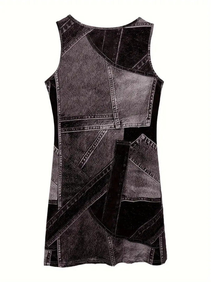 Drune | Kleid mit Denim-Print