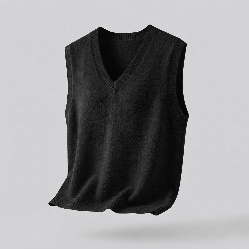 Damen Ärmellose leicht ausgestellte Feinstrickweste mit V‑Ausschnitt und kuscheliger Mohair‑Optik Drune