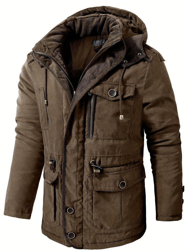Drune | Casual aus Baumwolle Stil Cargo Winterjacken mit Taschen für Männer - Perfekt für Aktivitäten im Freien