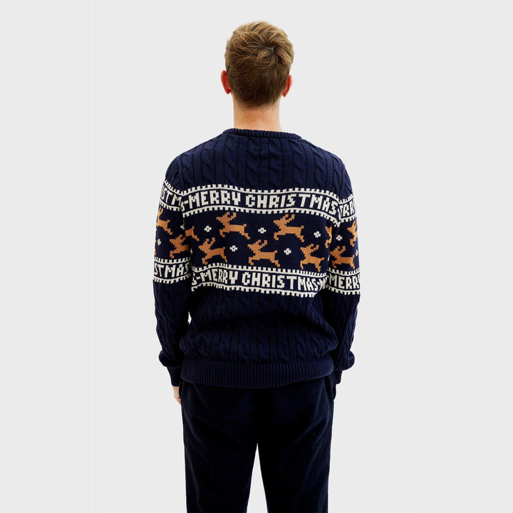Drune | Der elegante Weihnachtspulli Blau - Herren