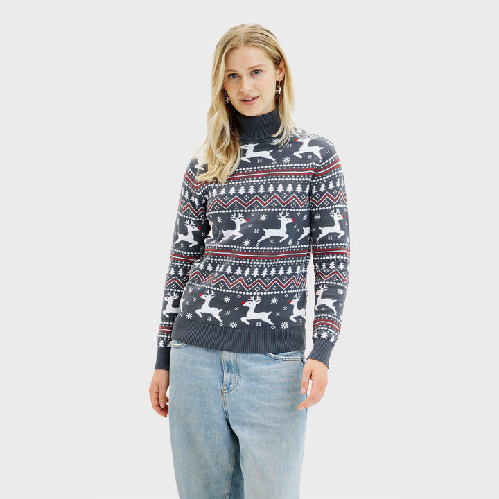 Drune | Der stilvolle Highneck Weihnachtspullover - Damen
