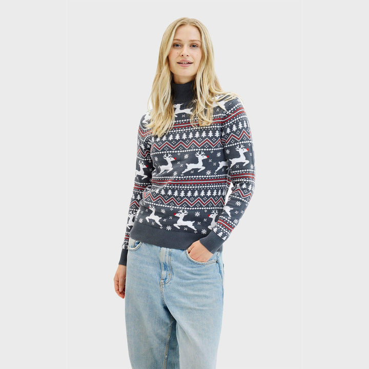 Drune | Der stilvolle Highneck Weihnachtspullover - Damen