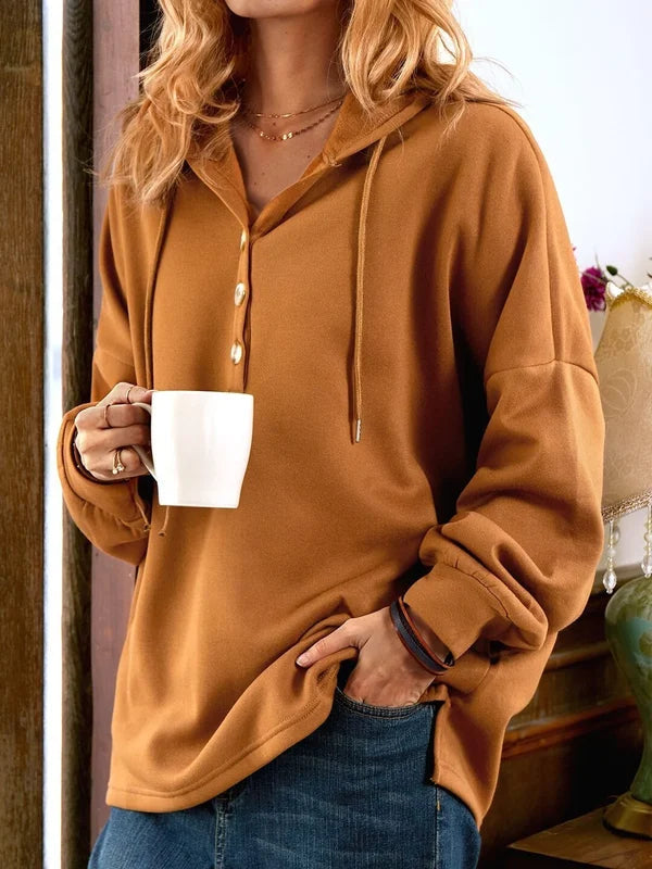 Drune | Sweater mit Kapuze und Knöpfen
