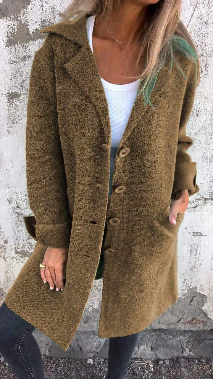Drune | Lässige Lange Jacke mit Umschlag