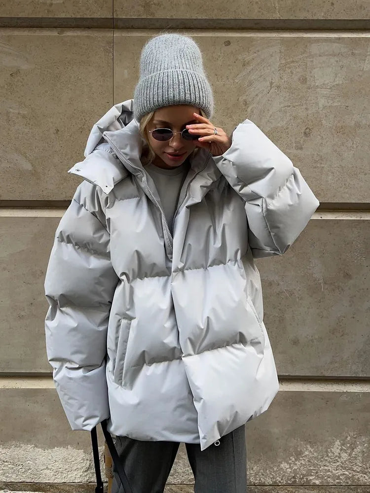 Drune | Damen Pufferjacke - Stepp-Langjacke - Mit Kapuze Hoher Kragen - Warm Isoliert