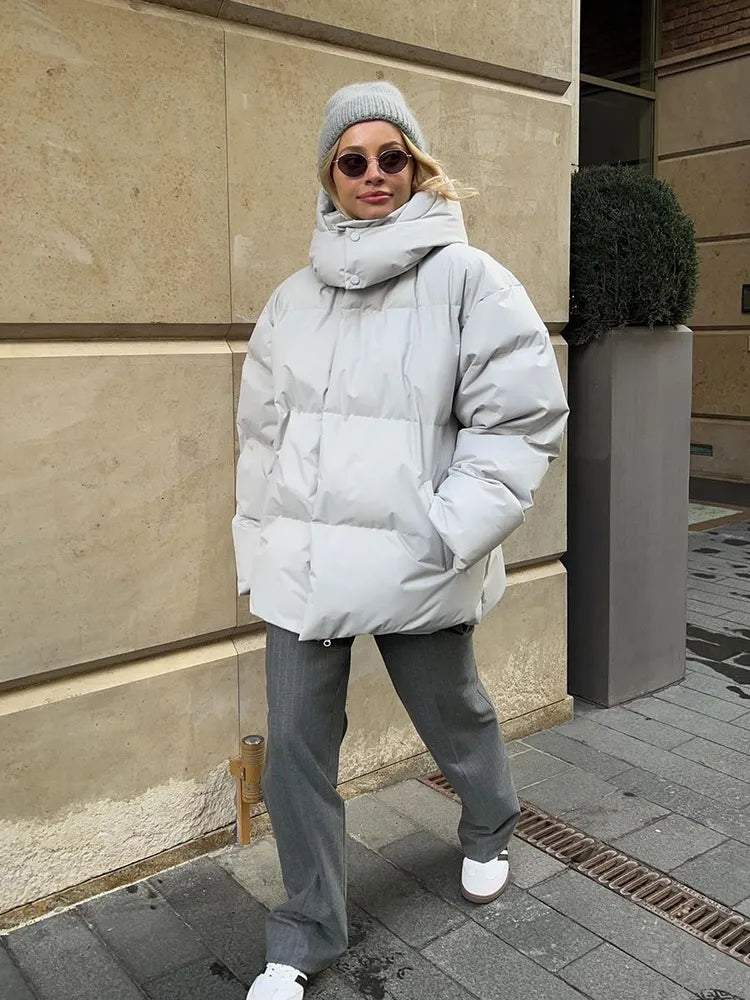 Drune | Damen Pufferjacke - Stepp-Langjacke - Mit Kapuze Hoher Kragen - Warm Isoliert