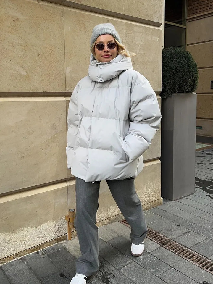 Drune | Damen Pufferjacke - Stepp-Langjacke - Mit Kapuze Hoher Kragen - Warm Isoliert