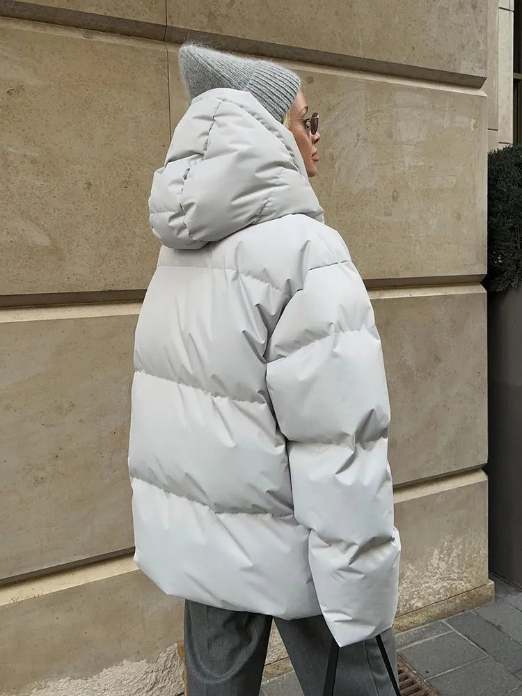 Drune | Damen Pufferjacke - Stepp-Langjacke - Mit Kapuze Hoher Kragen - Warm Isoliert