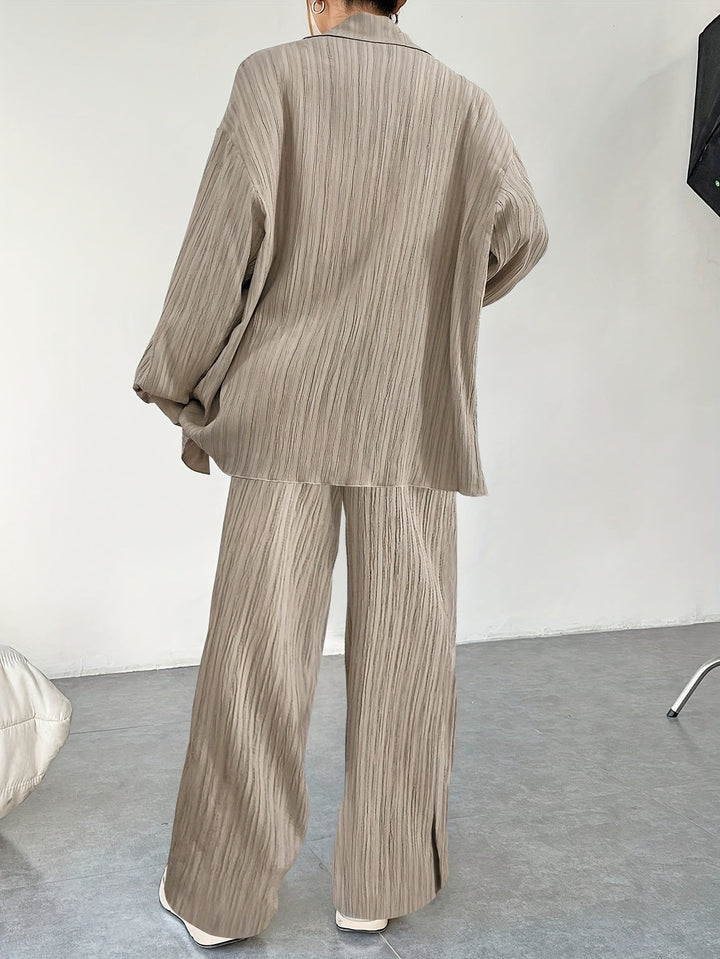 Drune | Mit Knöpfen & Hosen Mit Elastischem Bund Outfit Set Für Damen - Ideal für Herbst/Winter
