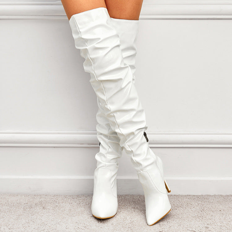 Drune | Kniehohe Lange Stiefel für Frauen mit Super Hohem Absatz für Partys