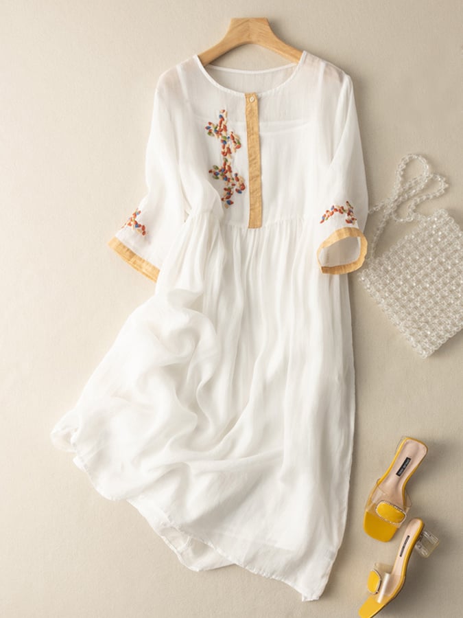 Drune | Besticktes Kleid aus Baumwolle