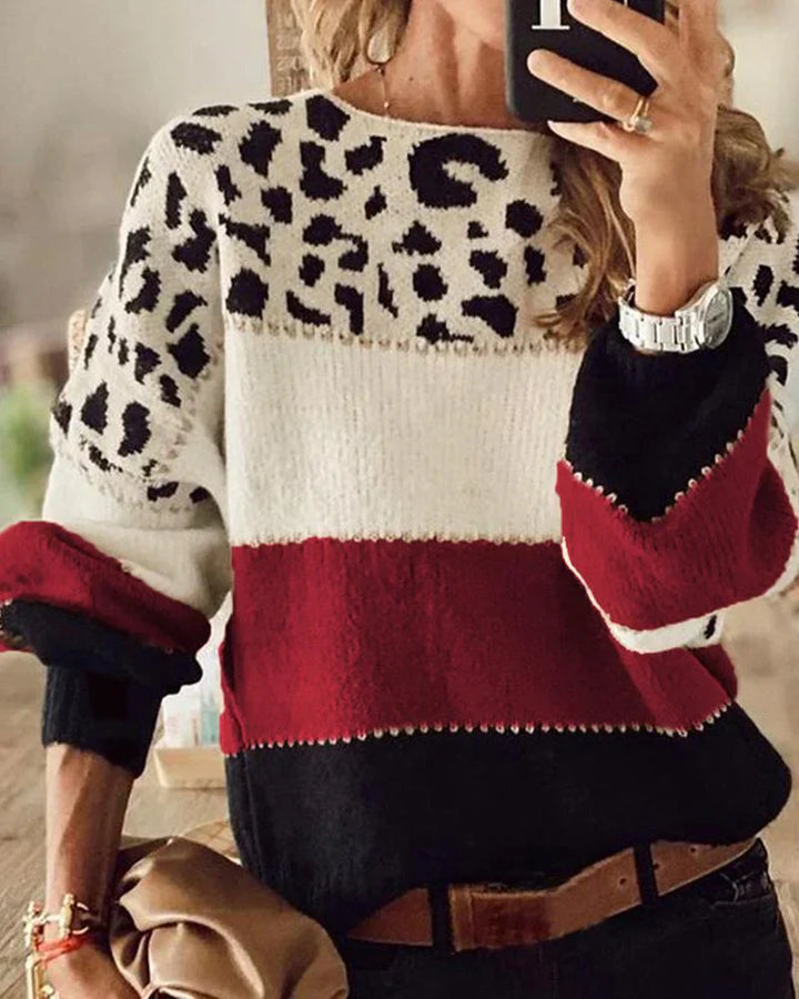 Drune | gestreiftes sweatshirt mit leopardenmuster