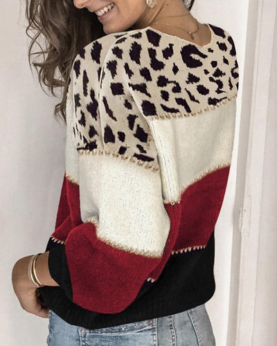 Drune | Sweatshirt gestreift mit Leopardenmuster