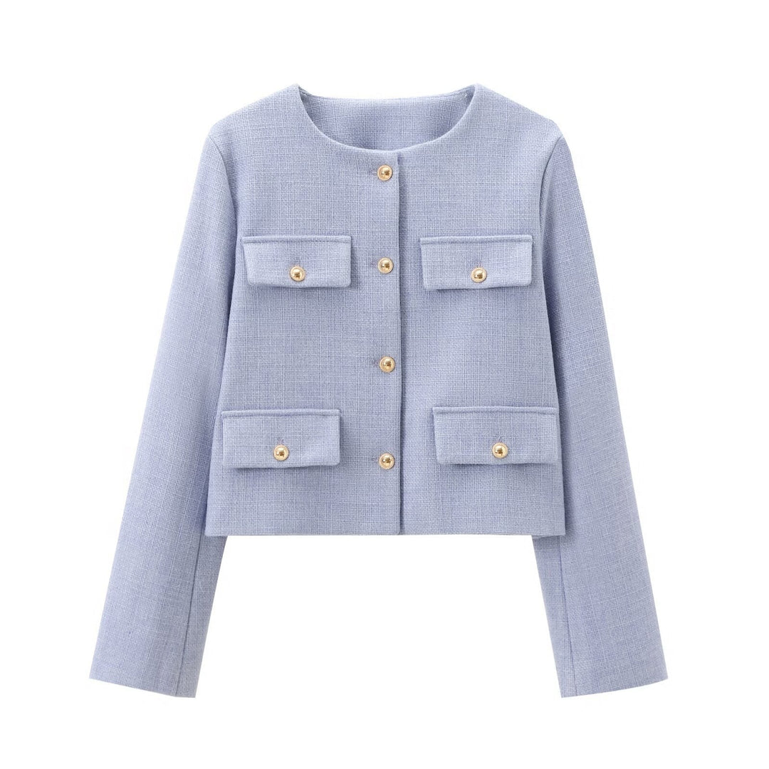 Drune | Hals Einfarbig Einreiher Jacke