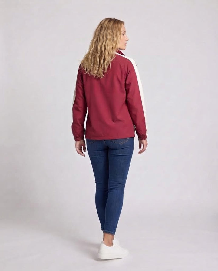 Unisex Wende-Übergrößen-Windbreaker mit Stehkragen, Kontrastdetails und Kordelzugsaum Drune