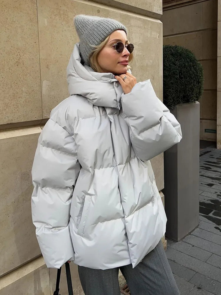 Drune | Damen Pufferjacke - Stepp-Langjacke - Mit Kapuze Hoher Kragen - Warm Isoliert