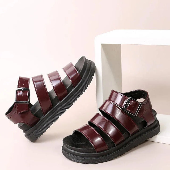Drune | Sandals with buckle and platform with open toes