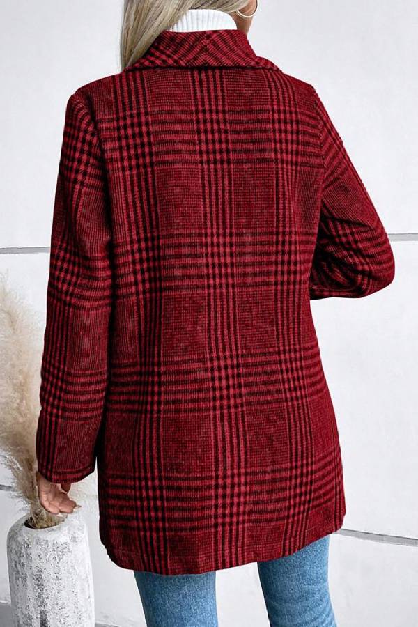 Drune | Kollektion Karierter Kragen Langarmjacke