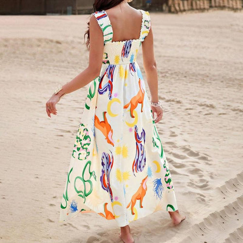 Drune Strandkleid | Farbenfrohes Maxi-Sommerkleid