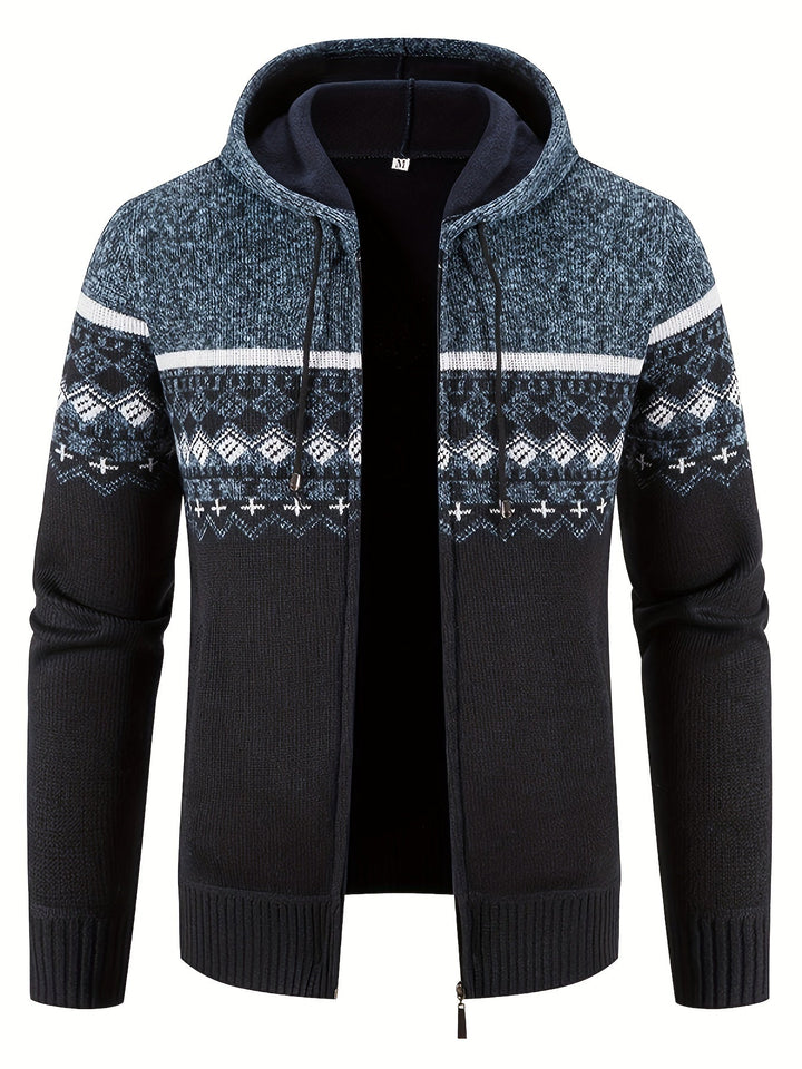Drune | Gemusterter Hoodie Baumwolle und Polyester Warm und Stilvoll