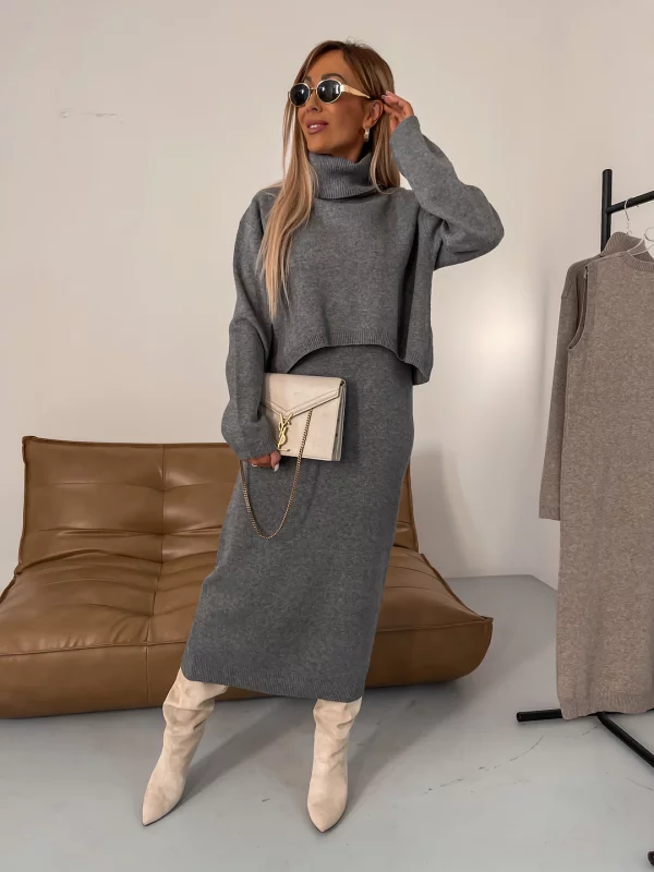 Drune - Warmes Kleid - Rollkragenpullover